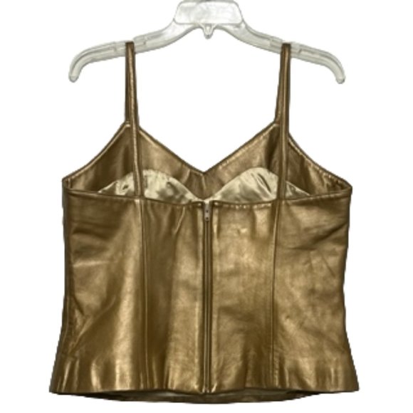 MARGARET GODFREY Gold Soft Leather Fully Lined Camisole NWT - Picture 6 of 16